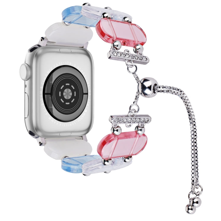 For Apple Watch SE 44mm Resin Retractable Chain Watch Band(Colors) - Watch Bands by PMC TechLife | Online Shopping South Africa | PMC TechLife