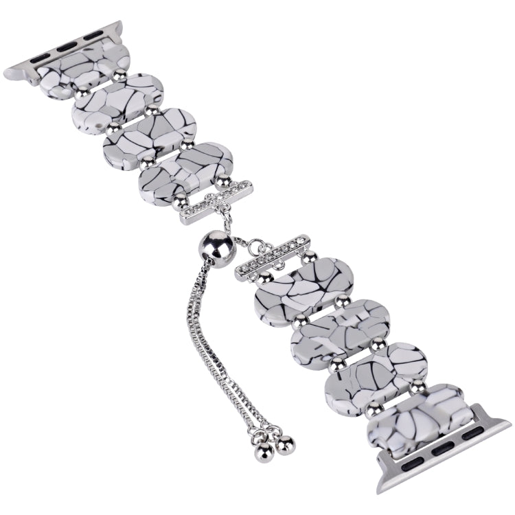 For Apple Watch SE 44mm Resin Retractable Chain Watch Band(Cracks)