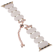 For Apple Watch SE 44mm Resin Retractable Chain Watch Band(Mermaid Pink)