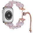 For Apple Watch SE 44mm Resin Retractable Chain Watch Band(Pink Flower) - Watch Bands by PMC TechLife | Online Shopping South Africa | PMC TechLife