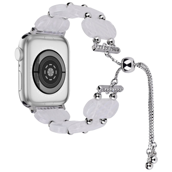 For Apple Watch Series 6 44mm Resin Retractable Chain Watch Band(Fluorescent)