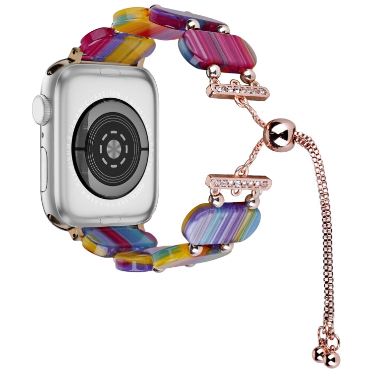 For Apple Watch Series 4 40mm Resin Retractable Chain Watch Band(Rainbow) - Watch Bands by PMC TechLife | Online Shopping South Africa | PMC TechLife