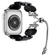 For Apple Watch Series 2 42mm Resin Retractable Chain Watch Band(Black Flower) - Watch Bands by PMC TechLife | Online Shopping South Africa | PMC TechLife