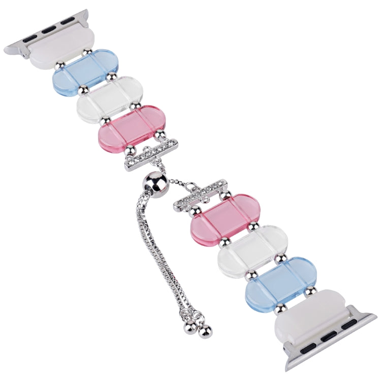 For Apple Watch Series 2 38mm Resin Retractable Chain Watch Band(Colors)
