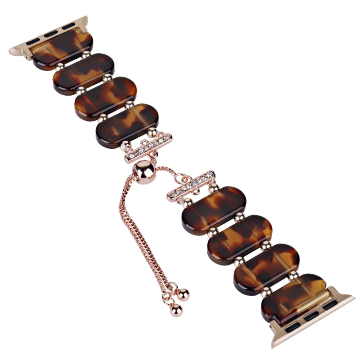 For Apple Watch Series 2 38mm Resin Retractable Chain Watch Band(Tortoiseshell) - free shipping - PMC TechLife - Order now!