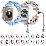 For Apple Watch Series 7 45mm Resin Retractable Chain Watch Band(Colors)