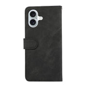 For iPhone 16 Plus ABEEL Color Block Magnetic RFID Leather Phone Case(Black-Green)