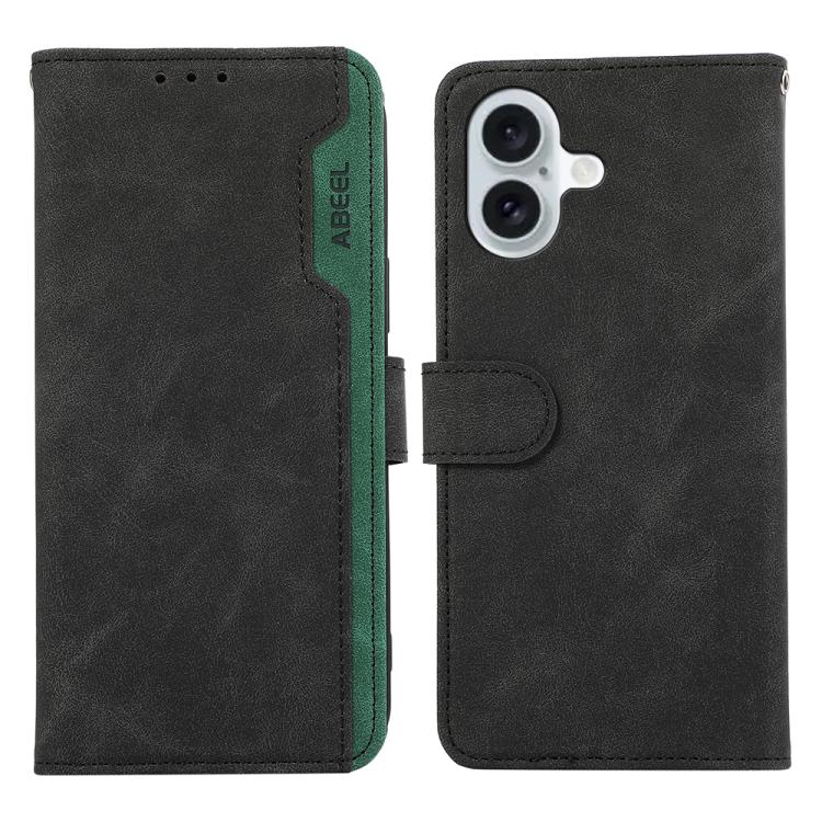 For iPhone 17 ABEEL Color Block Magnetic RFID Leather Phone Case(Black-Green) - free shipping - PMc TechLife - Order now!