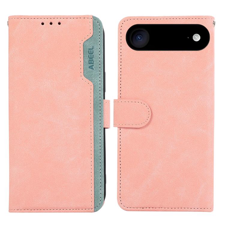 For iPhone 17 Air ABEEL Color Block Magnetic RFID Leather Phone Case(Pink-Cyan) - free shipping - PMc TechLife - Order now!