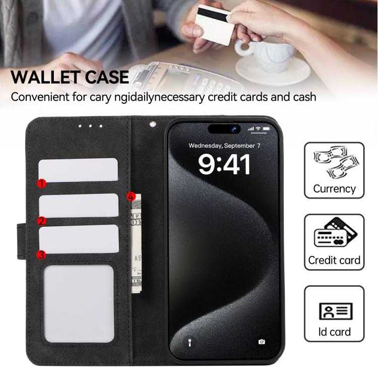 For iPhone 17 Air ABEEL Color Block Magnetic RFID Leather Phone Case(Black-Green)