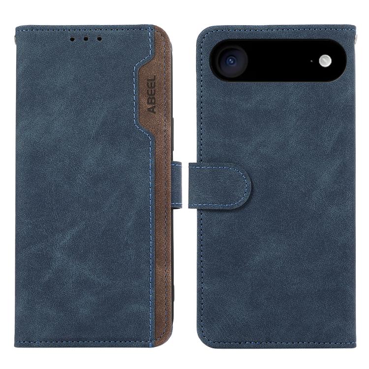 For iPhone 17 Air ABEEL Color Block Magnetic RFID Leather Phone Case(Blue-Brown) - free shipping - PMc TechLife - Order now!