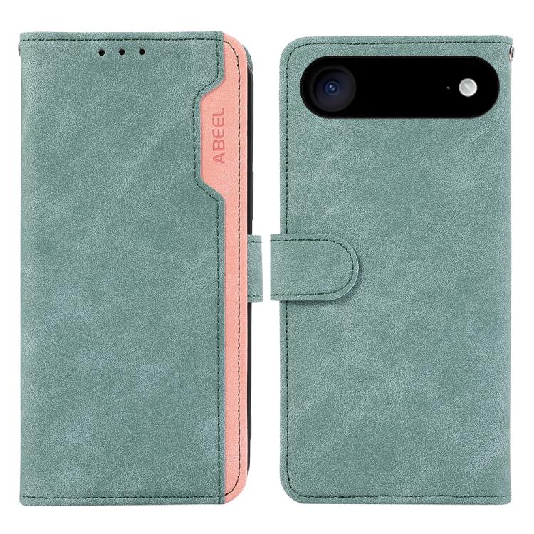 For iPhone 17 Air ABEEL Color Block Magnetic RFID Leather Phone Case(Cyan-Pink) - free shipping - PMc TechLife - Order now!