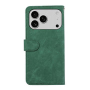For iPhone 17 Pro Max ABEEL Color Block Magnetic RFID Leather Phone Case(Green-Black)