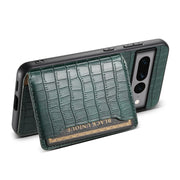 For Google Pixel 7 Pro 5G Crocodile Texture Card Bag Design Full Coverage Phone Case(Green)