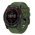 For Garmin Fenix 7 Pro 22mm Solid Color Steel Buckle Silicone Quick Release Watch Band(Army Green) - Watch Bands by PMC TechLife | Online Shopping South Africa | PMC TechLife