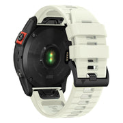 For Garmin Fenix 7 Pro 22mm Solid Color Steel Buckle Silicone Quick Release Watch Band(Creamy White)