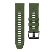 For Garmin Fenix 7X 26mm Solid Color Steel Buckle Silicone Quick Release Watch Band(Army Green)