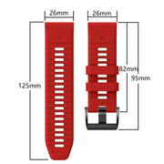 For Garmin Fenix 7X 26mm Solid Color Steel Buckle Silicone Quick Release Watch Band(Lime Green)