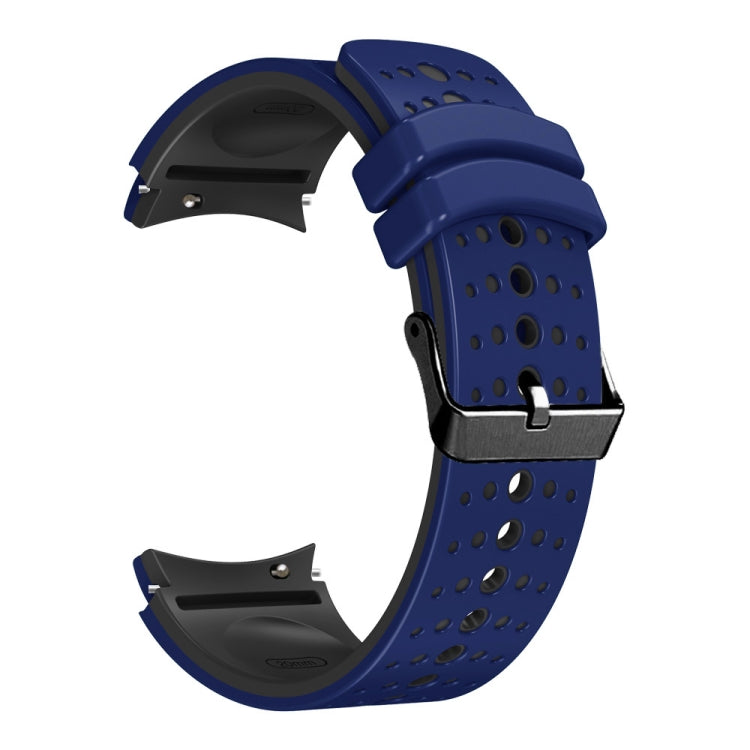 For Samsung Galaxy Watch 6 Two Color Silicone Watch Band(Blue Black) - Watch Bands by PMC TechLife | Online Shopping South Africa | PMC TechLife