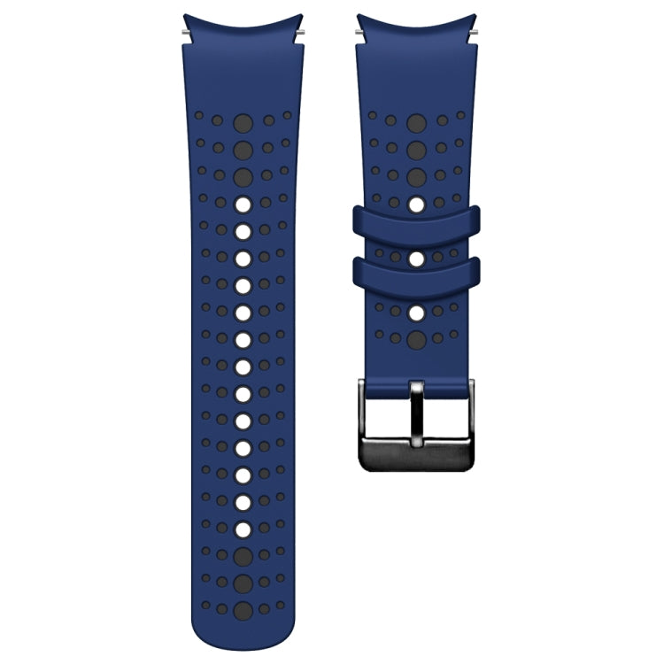 For Samsung Galaxy Watch 6 Two Color Silicone Watch Band(Blue Black) - Watch Bands by PMC TechLife | Online Shopping South Africa | PMC TechLife