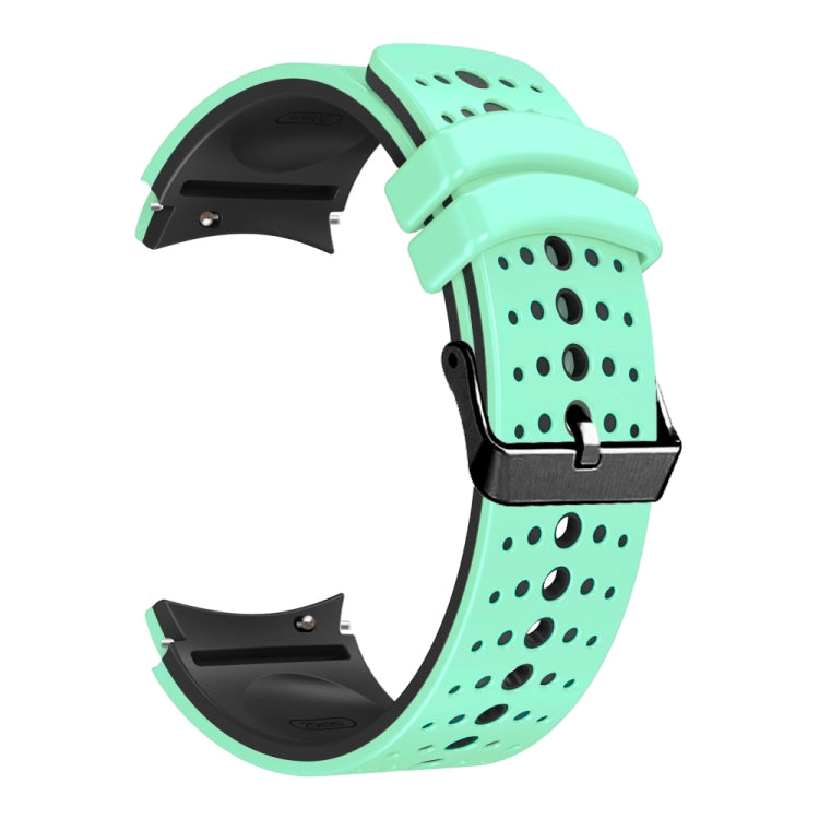 For Samsung Galaxy Watch 6 Two Color Silicone Watch Band(Green Black) - Watch Bands by PMC TechLife | Online Shopping South Africa | PMC TechLife