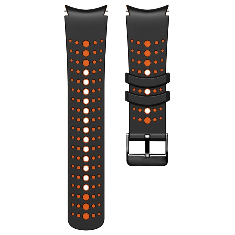 For Samsung Galaxy Watch 6 Two Color Silicone Watch Band(Black Orange) - Watch Bands by PMC TechLife | Online Shopping South Africa | PMC TechLife