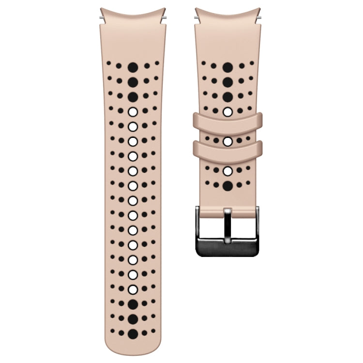 For Samsung Galaxy Watch 6 Two Color Silicone Watch Band(Khaki Black) - Watch Bands by PMC TechLife | Online Shopping South Africa | PMC TechLife