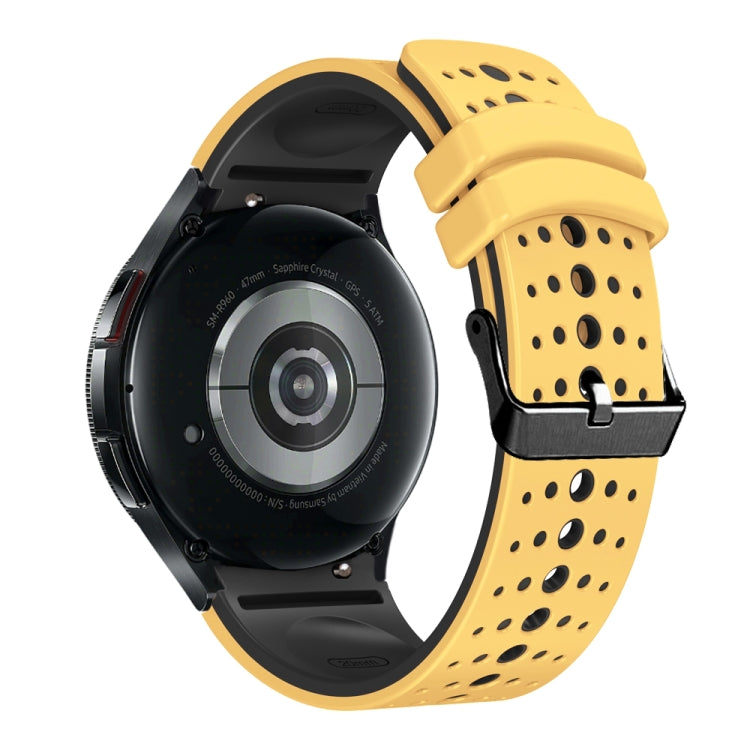 For Samsung Galaxy Watch 6 Two Color Silicone Watch Band(Yellow Black) - Watch Bands by PMC TechLife | Online Shopping South Africa | PMC TechLife