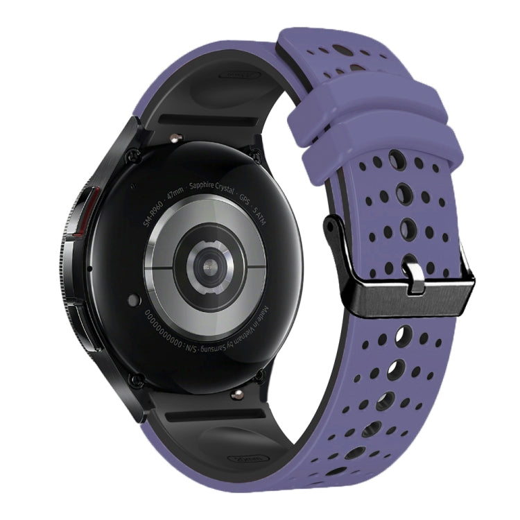 For Samsung Galaxy Watch 6 Two Color Silicone Watch Band(Purple Black) - Watch Bands by PMC TechLife | Online Shopping South Africa | PMC TechLife