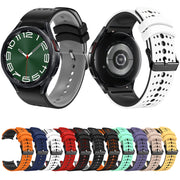 For Samsung Galaxy Watch 6 Two Color Silicone Watch Band(Green Black)