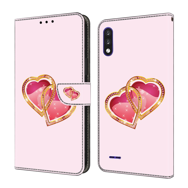For LG K22/K22 + Crystal Painted Leather Phone case(Love Peach) - free shipping - PMC TechLife - Order now!