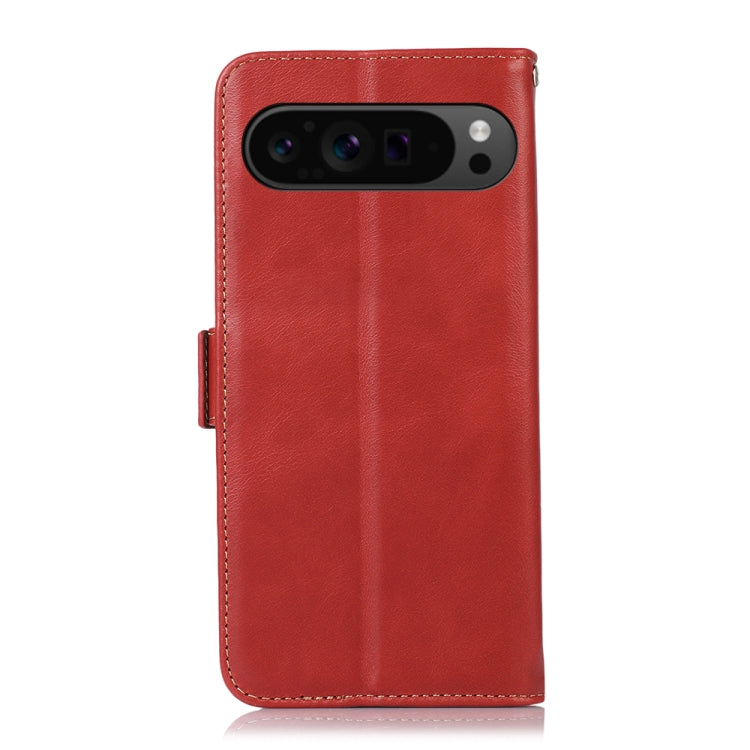 For Google Pixel 9 Pro Crazy Horse Top Layer Cowhide Leather Phone Case(Red) - Google Cases by PMC TechLife | Online Shopping South Africa | PMC TechLife | Buy Now Pay Later Mobicred