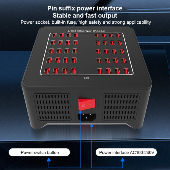 YFY-A76 200W 40 Ports USB Smart Charging Station(AU Plug)