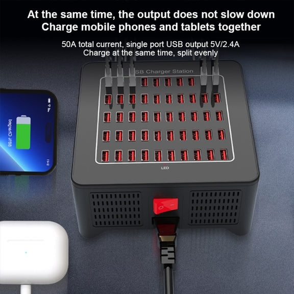 YFY-A77 250W 50 Ports USB Smart Charging Station(UK Plug)