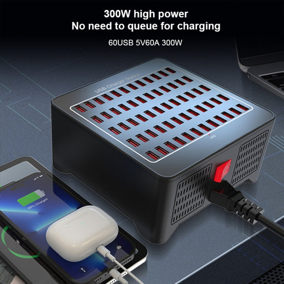 YFY-A78 300W 60 Ports USB Smart Charging Station(US Plug)