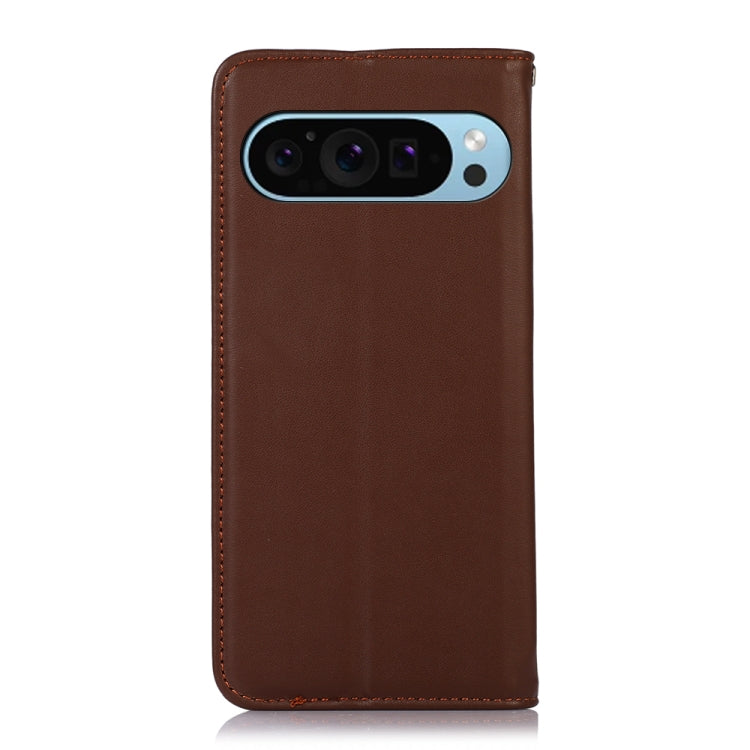 For Google Pixel 10 / 9 KHAZNEH Nappa Top Layer Cowhide Leather Phone Case(Brown) - Google Cases by PMC TechLife | Online Shopping South Africa | PMC TechLife | Buy Now Pay Later Mobicred
