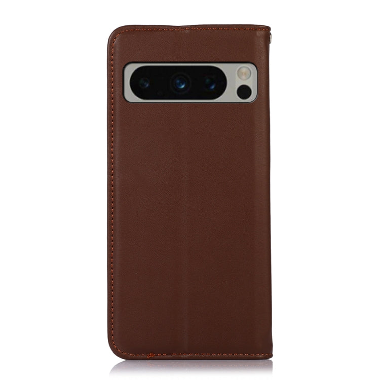 For Google Pixel 10 Pro / 9 Pro KHAZNEH Nappa Top Layer Cowhide Leather Phone Case(Brown) - Google Cases by PMC TechLife | Online Shopping South Africa | PMC TechLife | Buy Now Pay Later Mobicred