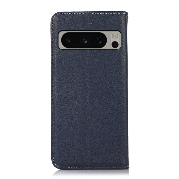For Google Pixel 10 Pro / 9 Pro KHAZNEH Nappa Top Layer Cowhide Leather Phone Case(Blue) - Google Cases by PMC TechLife | Online Shopping South Africa | PMC TechLife | Buy Now Pay Later Mobicred