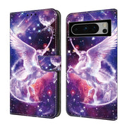 For Google Pixel 9 Pro Crystal Painted Leather Phone case(Unicorn)