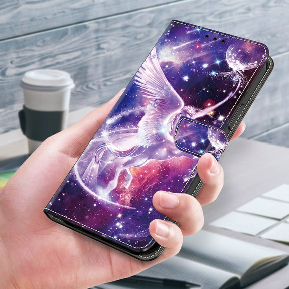 For Google Pixel 9 Pro Crystal Painted Leather Phone case(Unicorn)