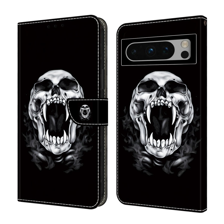 For Google Pixel 9 Pro Crystal Painted Leather Phone case(Skull) - Google Cases by PMC TechLife | Online Shopping South Africa | PMC TechLife | Buy Now Pay Later Mobicred