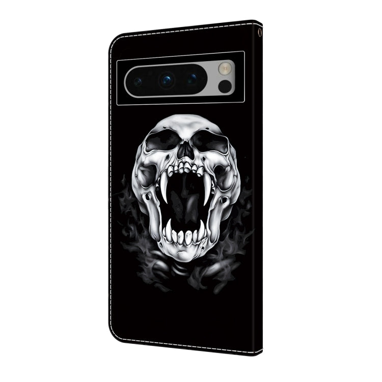 For Google Pixel 9 Pro Crystal Painted Leather Phone case(Skull)