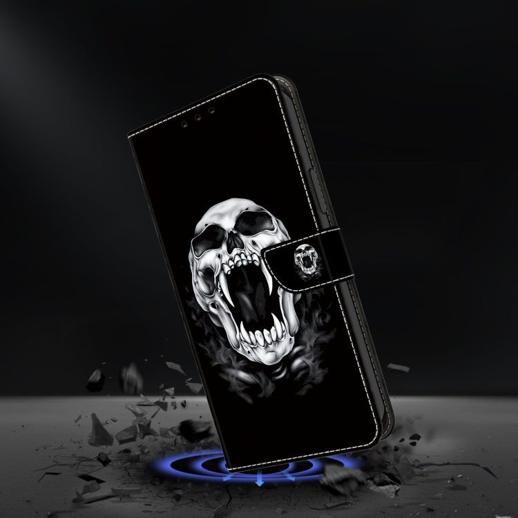 For Google Pixel 9 Pro Crystal Painted Leather Phone case(Skull)