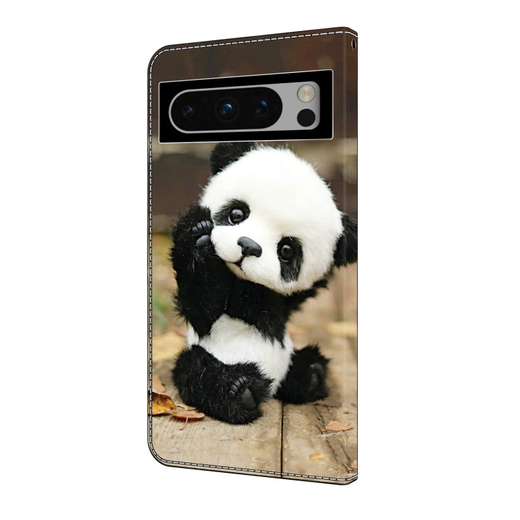 For Google Pixel 9 Pro Crystal Painted Leather Phone case(Panda) - Google Cases by PMC TechLife | Online Shopping South Africa | PMC TechLife | Buy Now Pay Later Mobicred