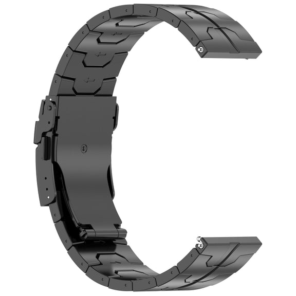 22mm Titanium Metal Watch Band(Black)