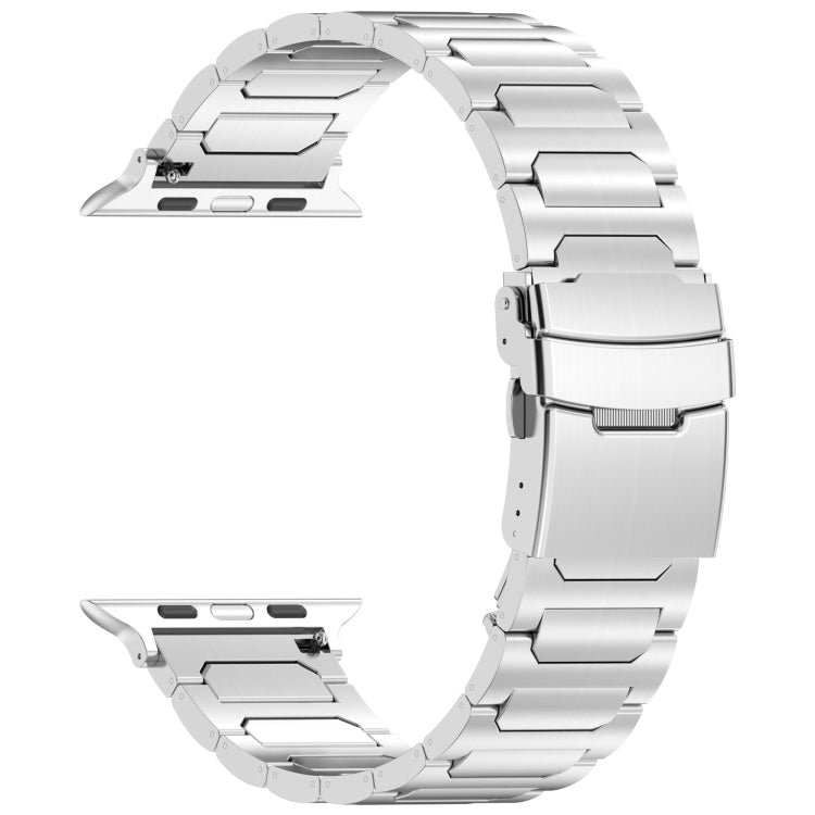 For Apple Watch SE 2023 40mm I-Shaped Titanium Metal Watch Band(Silver) - Watch Bands by PMC TechLife | Online Shopping South Africa | PMC TechLife