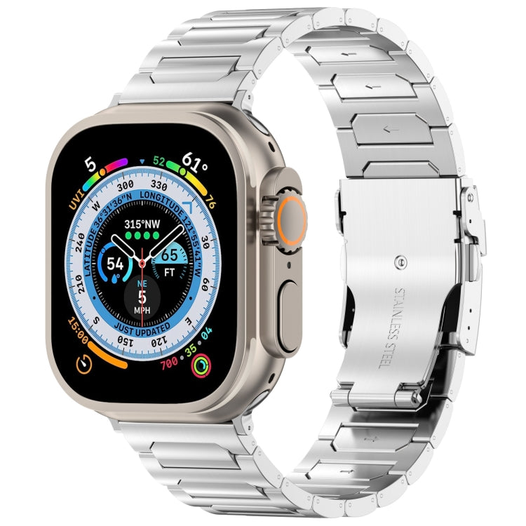 For Apple Watch Ultra 49mm I-Shaped Titanium Metal Watch Band(Mirror Silver) - Watch Bands by PMC TechLife | Online Shopping South Africa | PMC TechLife