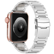 For Apple Watch Series 7 45mm I-Shaped Titanium Metal Watch Band(Mirror Silver)