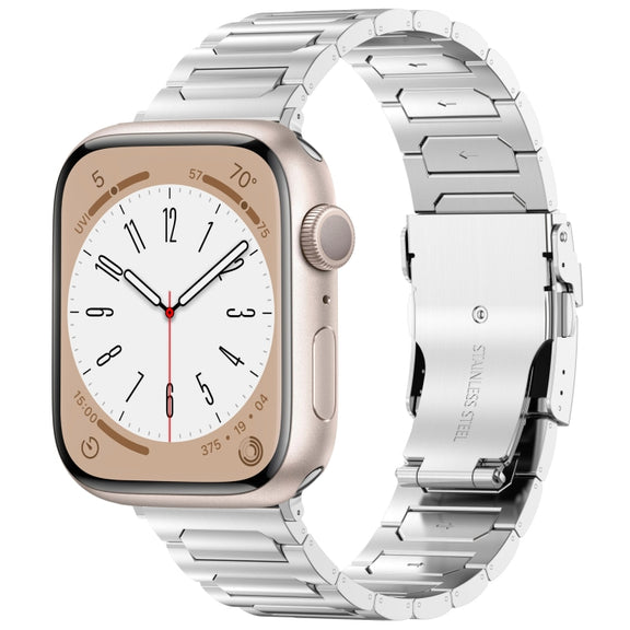 For Apple Watch Series 5 40mm I-Shaped Titanium Metal Watch Band(Mirror Silver)