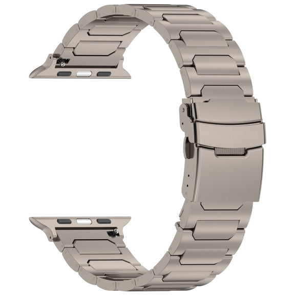 For Apple Watch Series 4 44mm I-Shaped Titanium Metal Watch Band(Titanium)